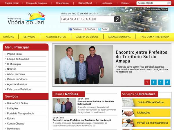 Portal institucional da prefeitura municipal de Vitória do Jari Amapá